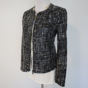 BANANA REPUBLIC Size 4 Gray Tweed Jacket Blazer